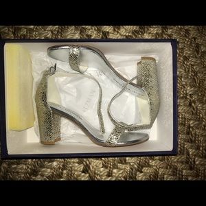 Stuart Weitzman Nearlynude Sandal Chrome Lace